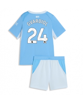 Manchester City Josko Gvardiol #24 Maglia Gara Casa Repliche 2026-27 Bambino Maniche Corte